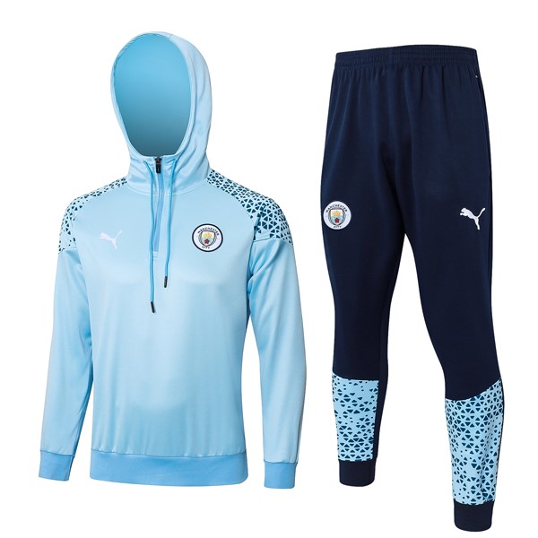 Felpa Cappuccio Manchester City 2024 Blu